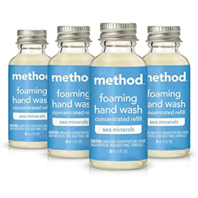 Method FOAMING HAND WASH CONCENTRATES REFILLS, SEA MINERALS, 4 RECYCLABLE 1 FL OZ REFILLS - Image 1